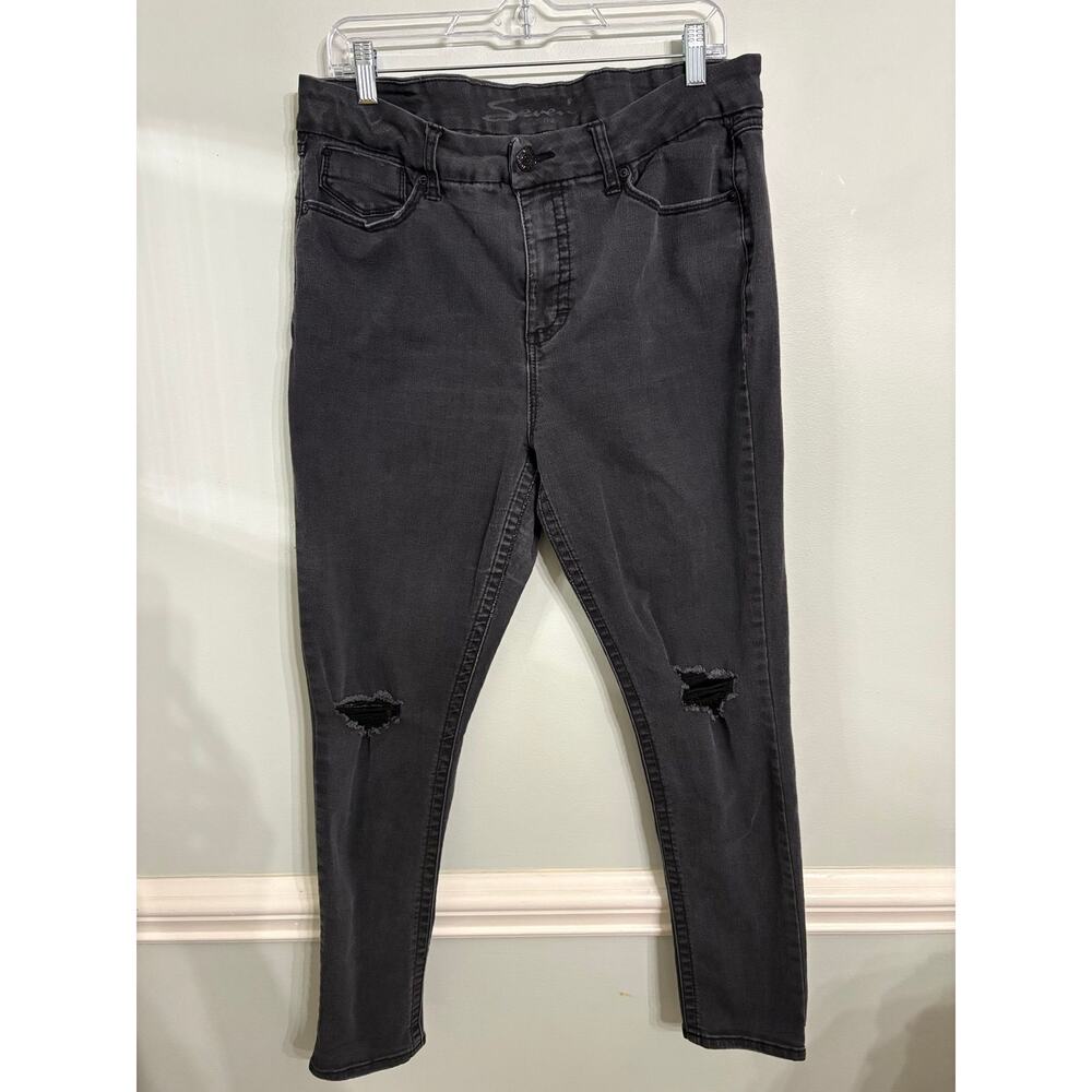 Seven7 Dark Gray Distressed Skinny Jeans Women’s Size 16